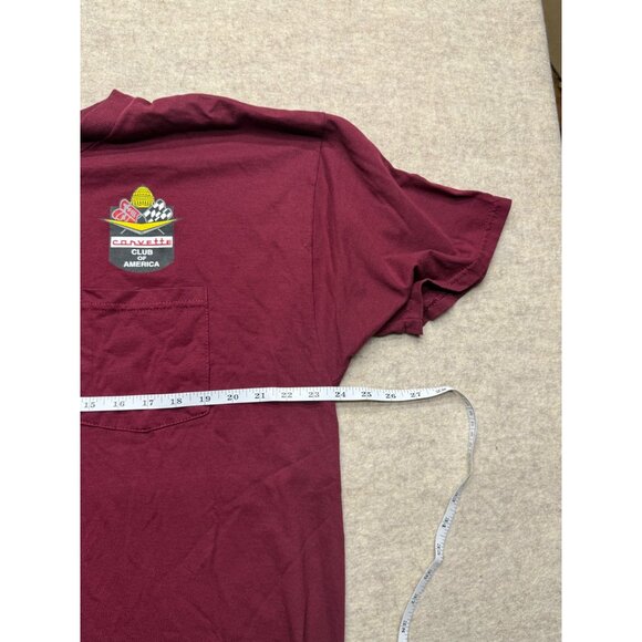 Corvette Club Of America Red Short Sleeve Crewneck Pocket T-Shirt Men's XL - Picture 6 of 8